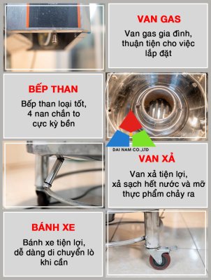 Di chuyển lò quay vịt dễ dàng hơn với bánh xe