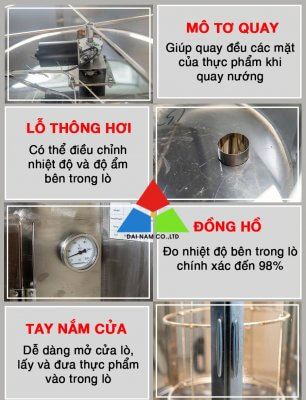 Lò quay vịt 850 có đồng hồ đo nhiệt độ để kiểm soát mức nhiệt giúp thực phẩm ngon hơn